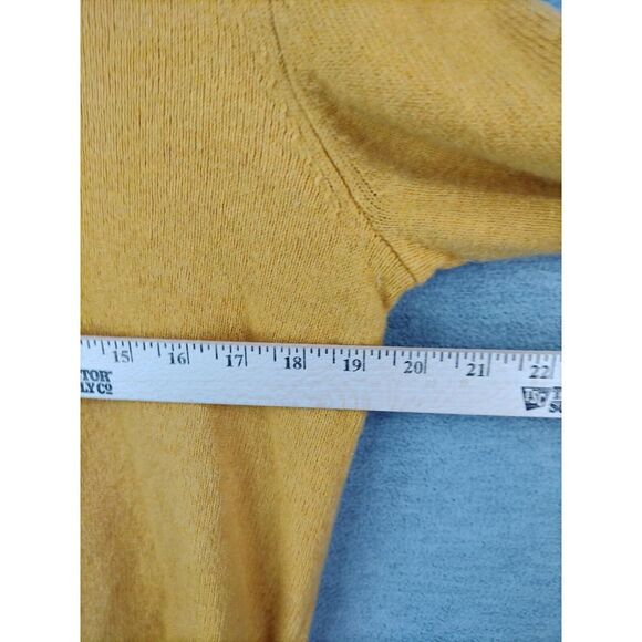 Gap Womens Sweater Large L‎ Yellow Knit Lambswool Nylon Crew Pullover Retro Fall - Picture 3 of 7